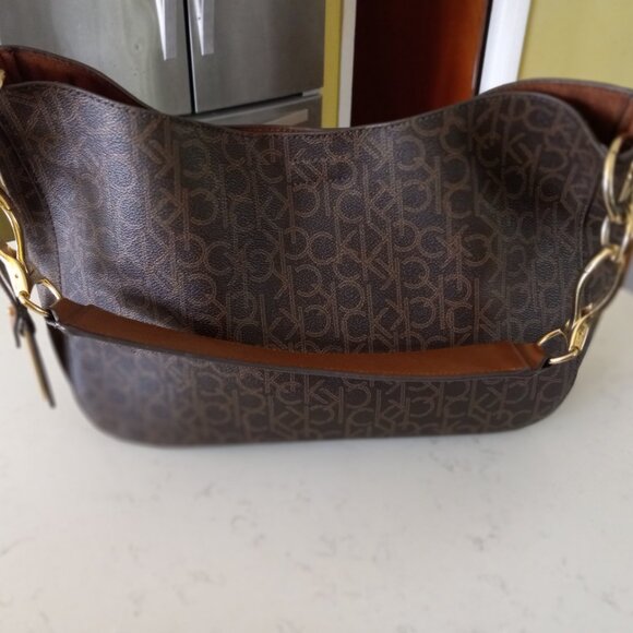 Calvin Klein brown Signature shoulder bag - Picture 1 of 4